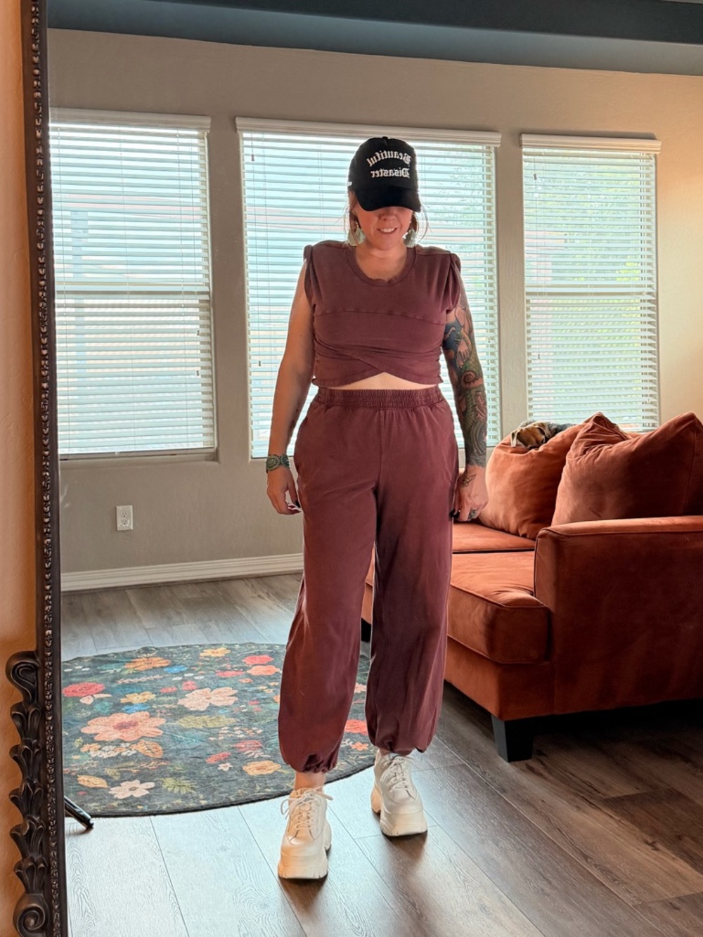 Women's Free People Movement Mauve Two-Piece Cropped Top & Jogger Set